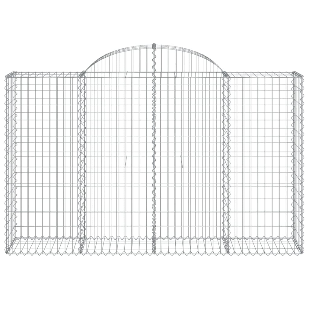 Arched Gabion Baskets 2 pcs 78.7"x19.7"x47.2"/55.1" Galvanized Iron