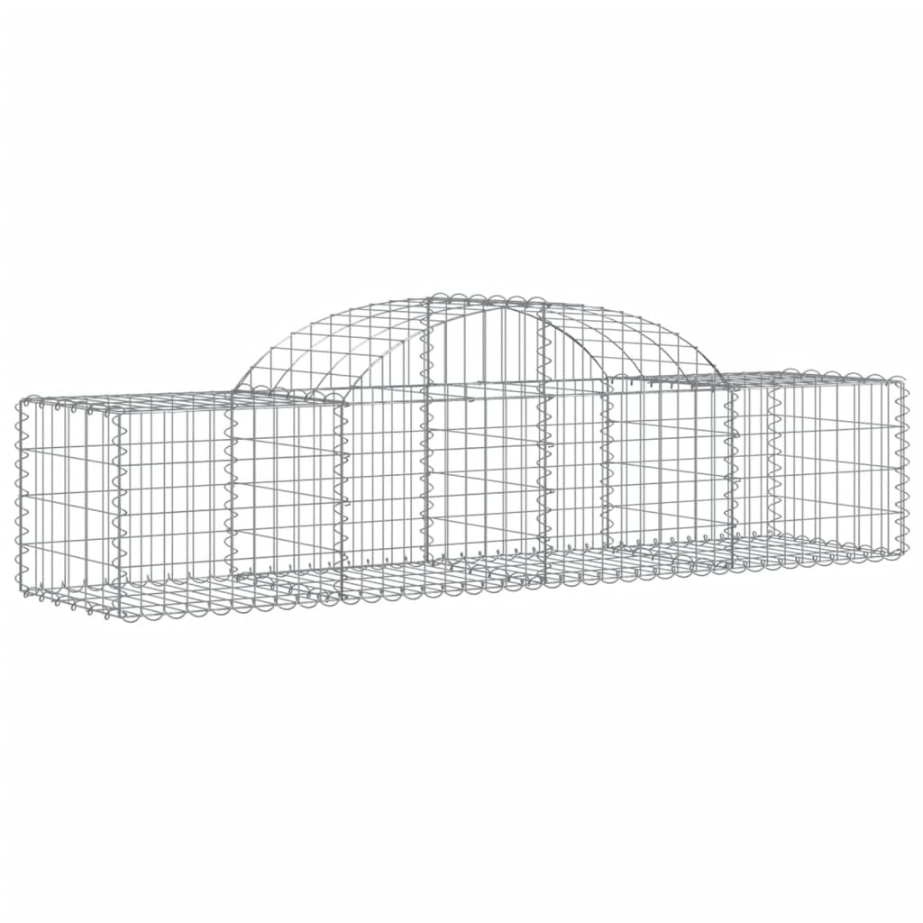 Arched Gabion Baskets 7 pcs 78.7"x19.7"x15.7"/23.6" Galvanized Iron