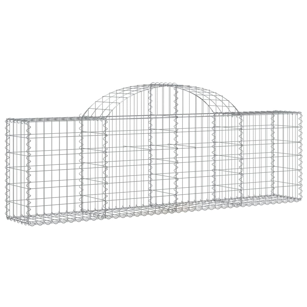 Arched Gabion Baskets 9 pcs 78.7"x11.8"x23.6"/31.5" Galvanized Iron