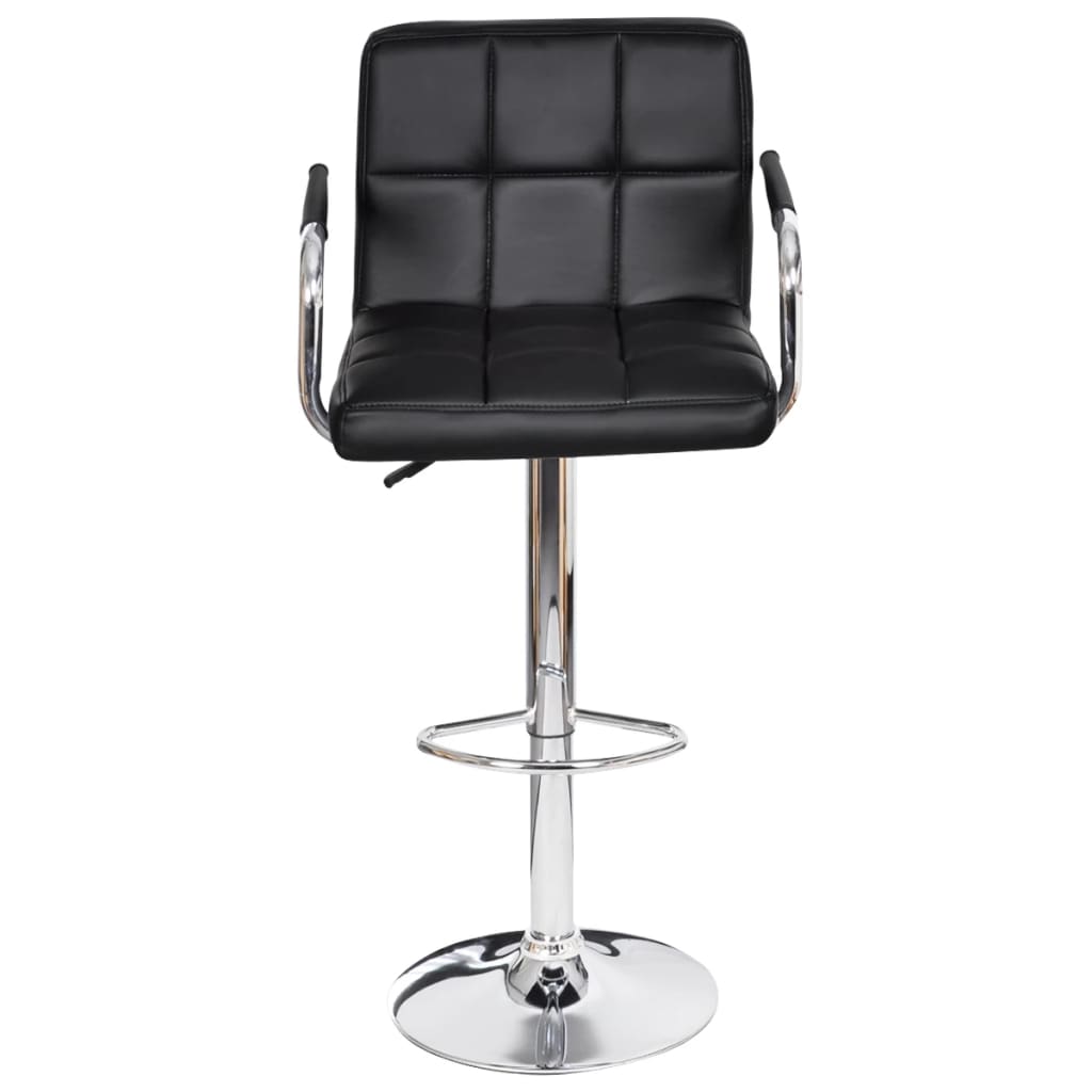 Bar Stools 2 pcs Black Faux Leather