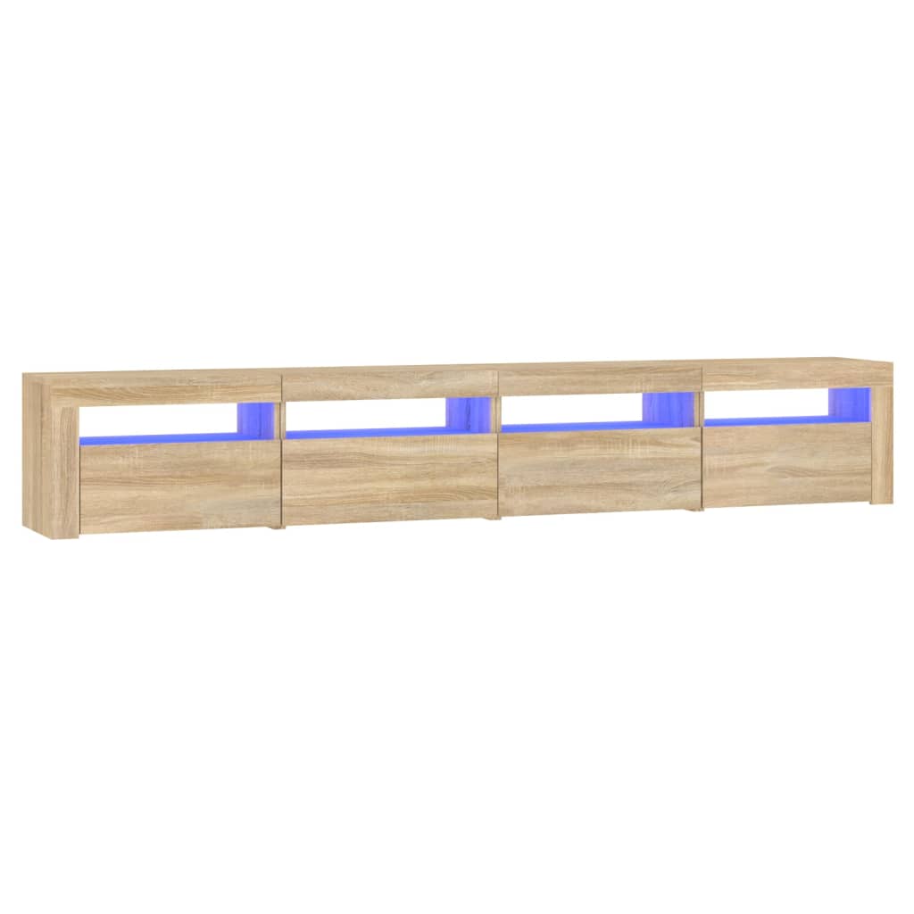 TV Stand with LED Lights Sonoma Oak 94.5"x13.8"x15.7"