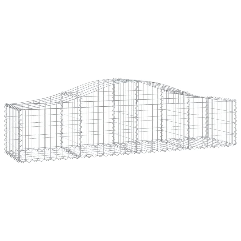 Arched Gabion Baskets 4 pcs 78.7"x19.7"x15.7"/23.6" Galvanized Iron