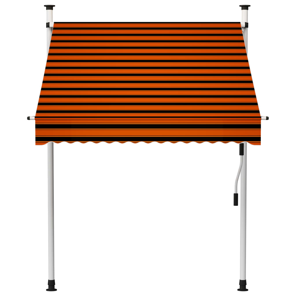 Manual Retractable Awning 59.1" Orange and Brown