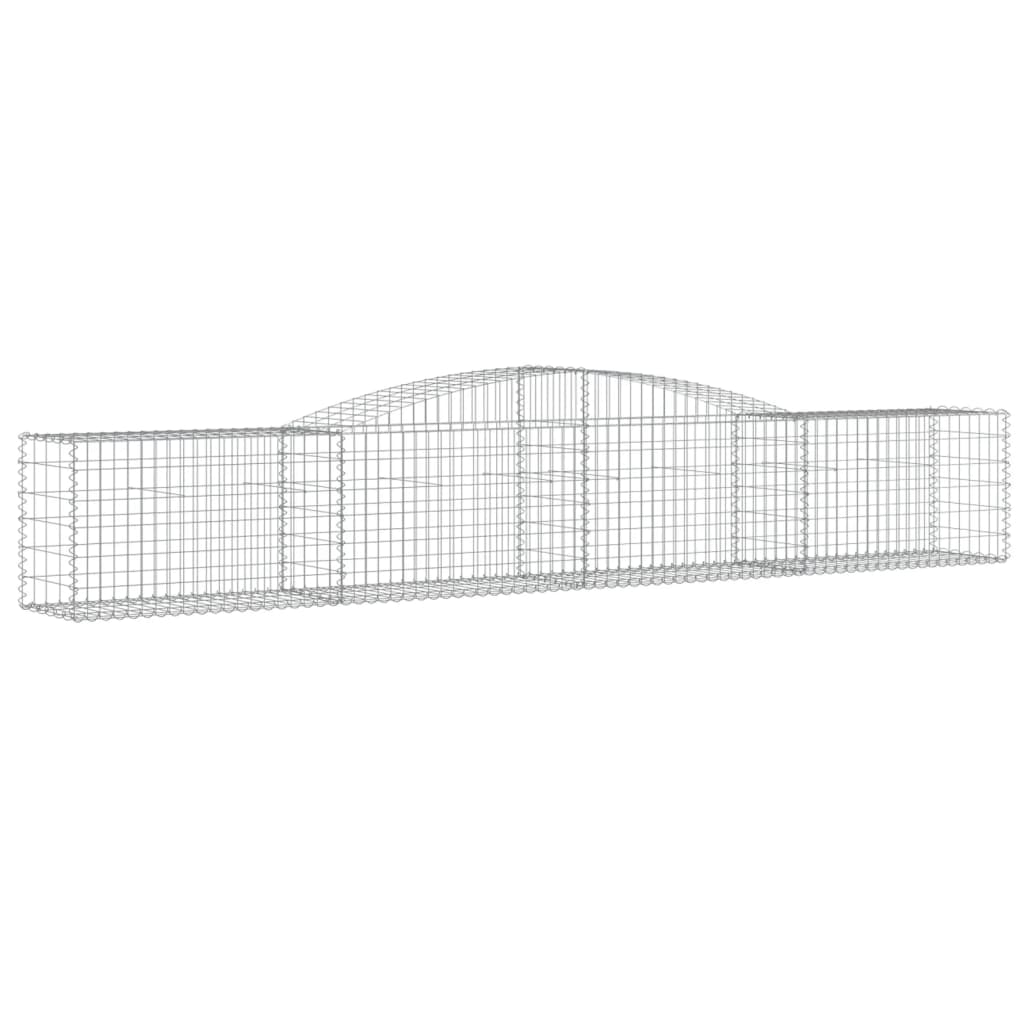 Arched Gabion Baskets 5 pcs 157.5"x19.7"x23.6"/31.5" Galvanized Iron