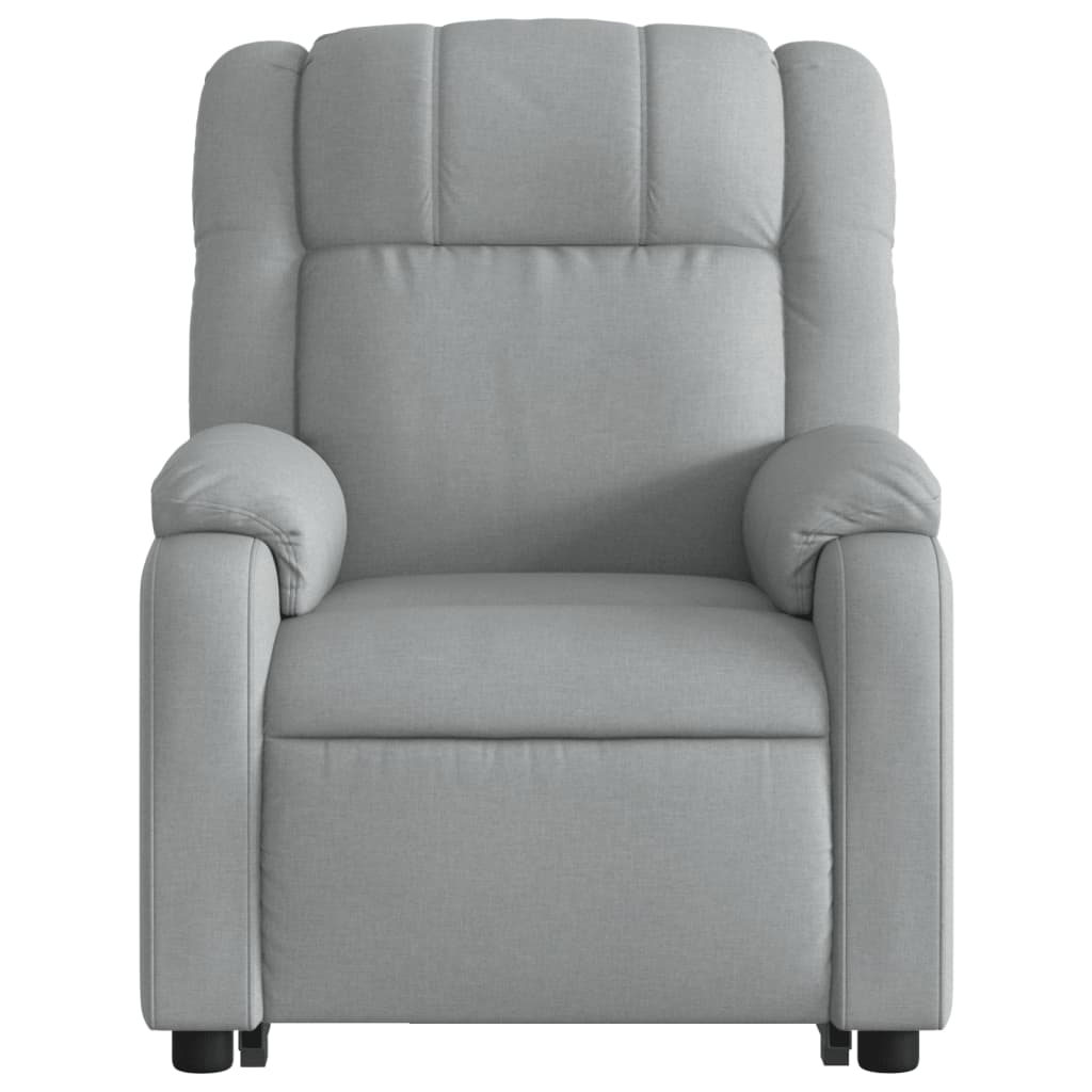 Stand up Massage Recliner Chair Light Gray Fabric