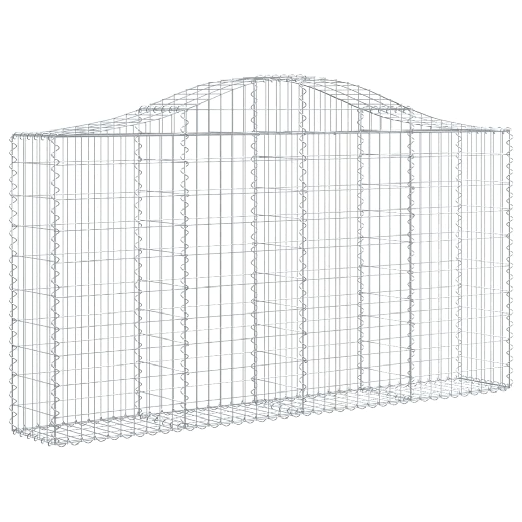 Arched Gabion Baskets 14 pcs 78.7"x11.8"x39.4"/47.2" Galvanized Iron