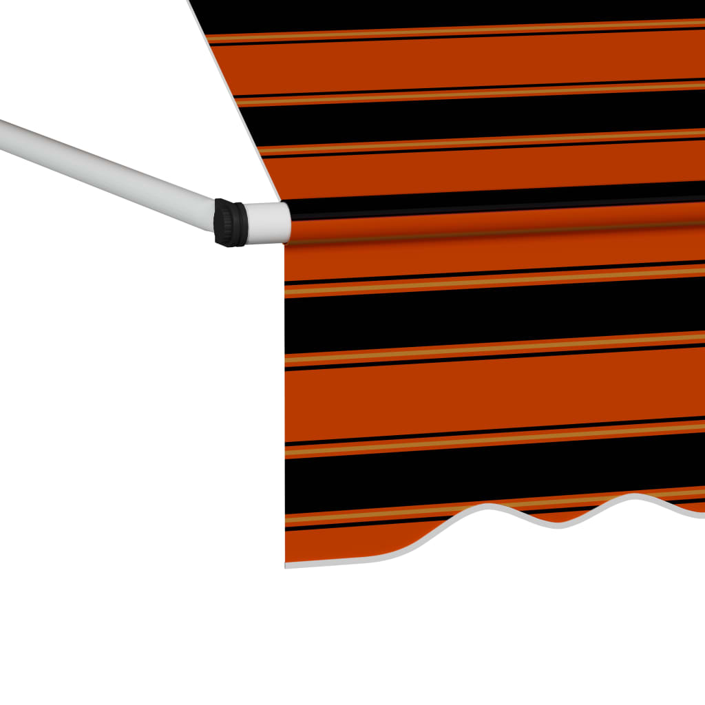 Manual Retractable Awning 137.8" Orange and Brown