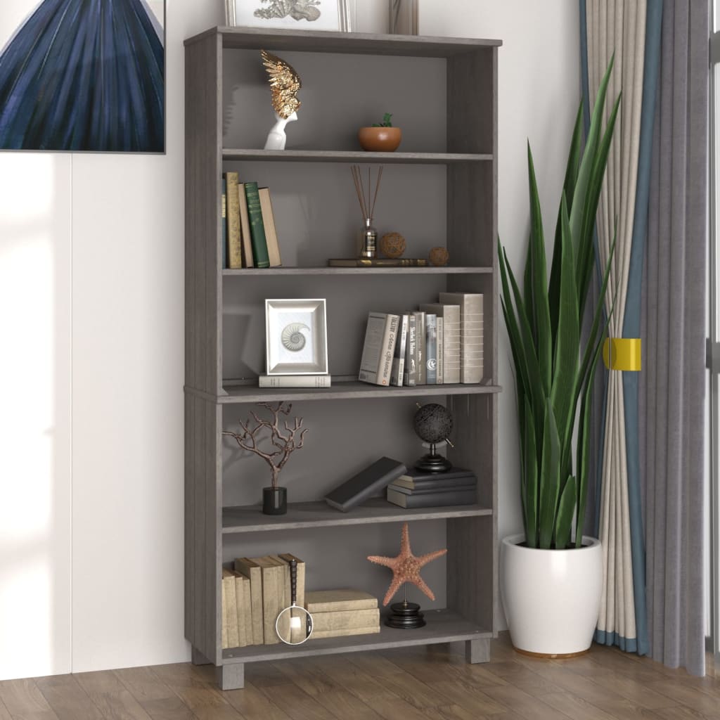 Highboard HAMAR Solid Wood Pine Dark Gray