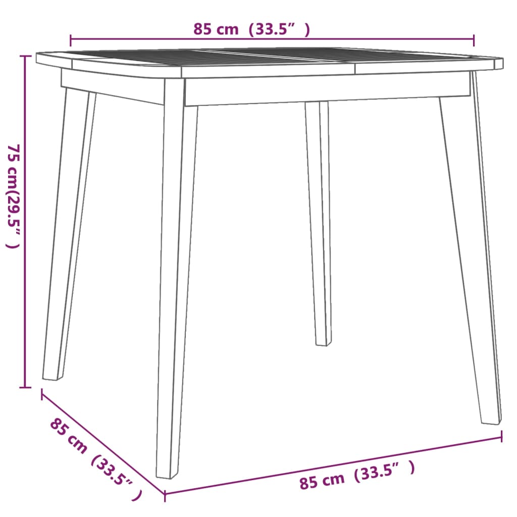 5 Piece Patio Dining Set Solid Wood Acacia