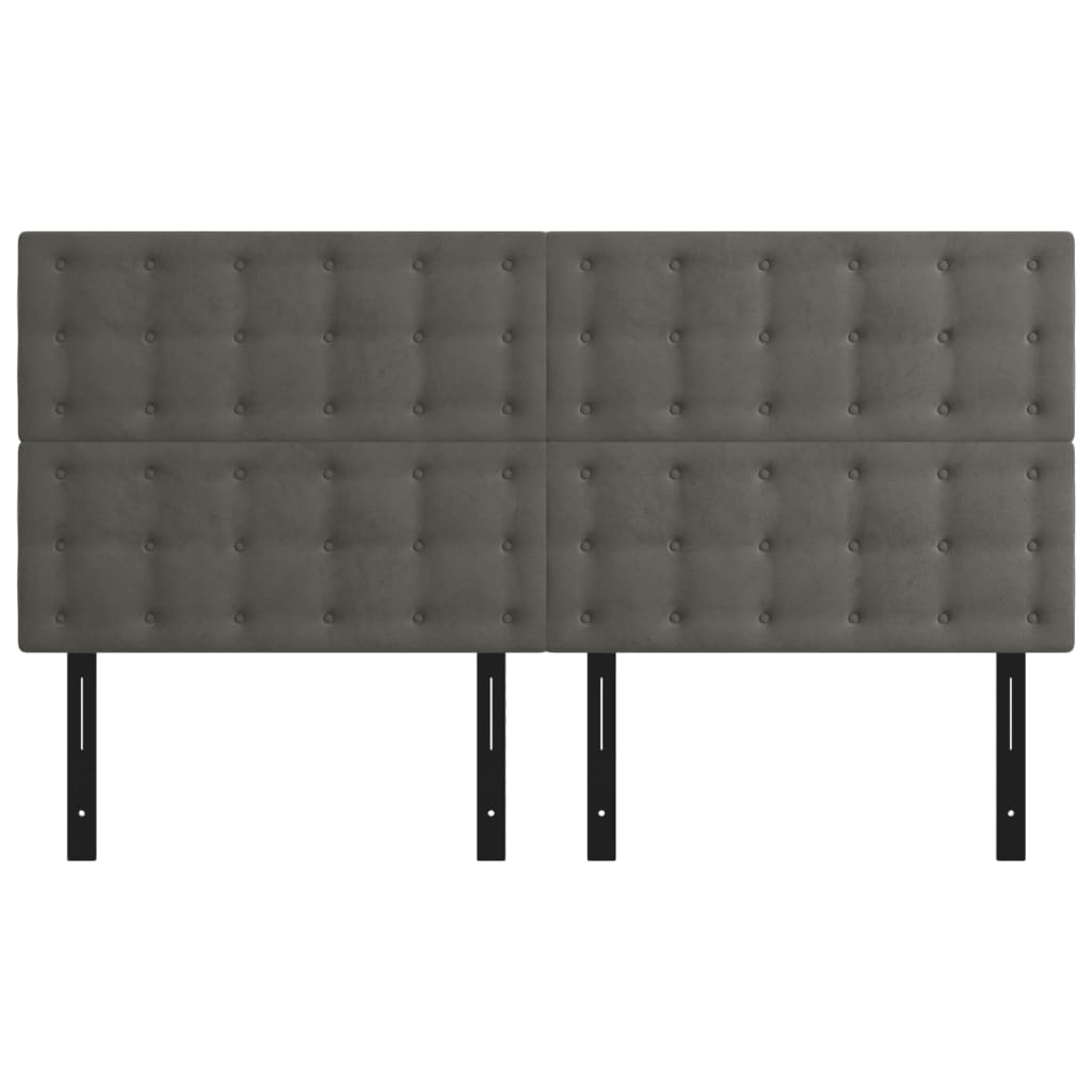 Headboards 4 pcs Dark Gray 31.5"x2"x30.7"/34.6" Velvet