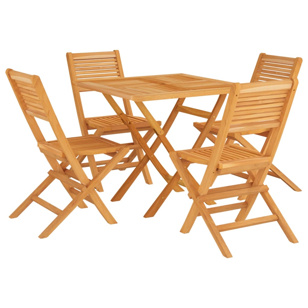 5 Piece Patio Dining Set Solid Wood Teak