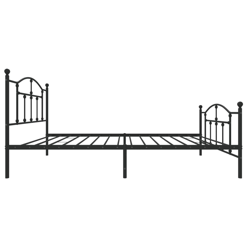 Metal Bed Frame without Mattress with Footboard Black 39.4"x78.7"