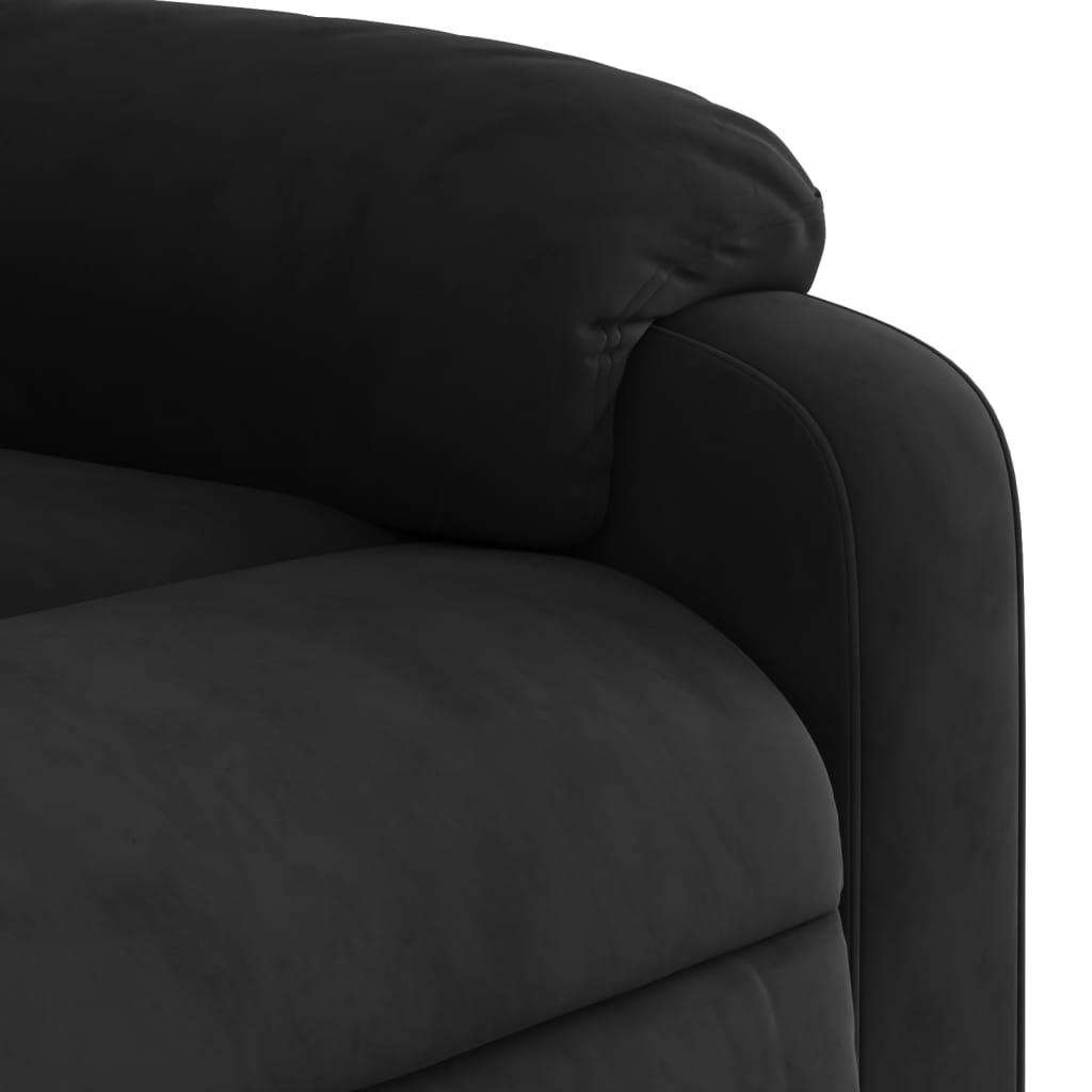 Massage Recliner Chair Black Microfiber Fabric