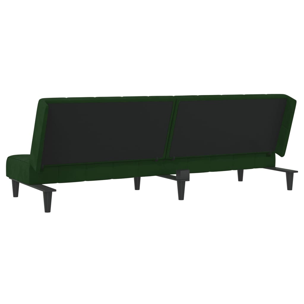 2-Seater Sofa Bed Dark Green Velvet