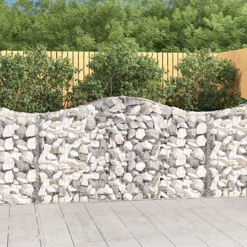 Arched Gabion Baskets 20 pcs 78.7"x11.8"x39.4"/47.2" Galvanized Iron