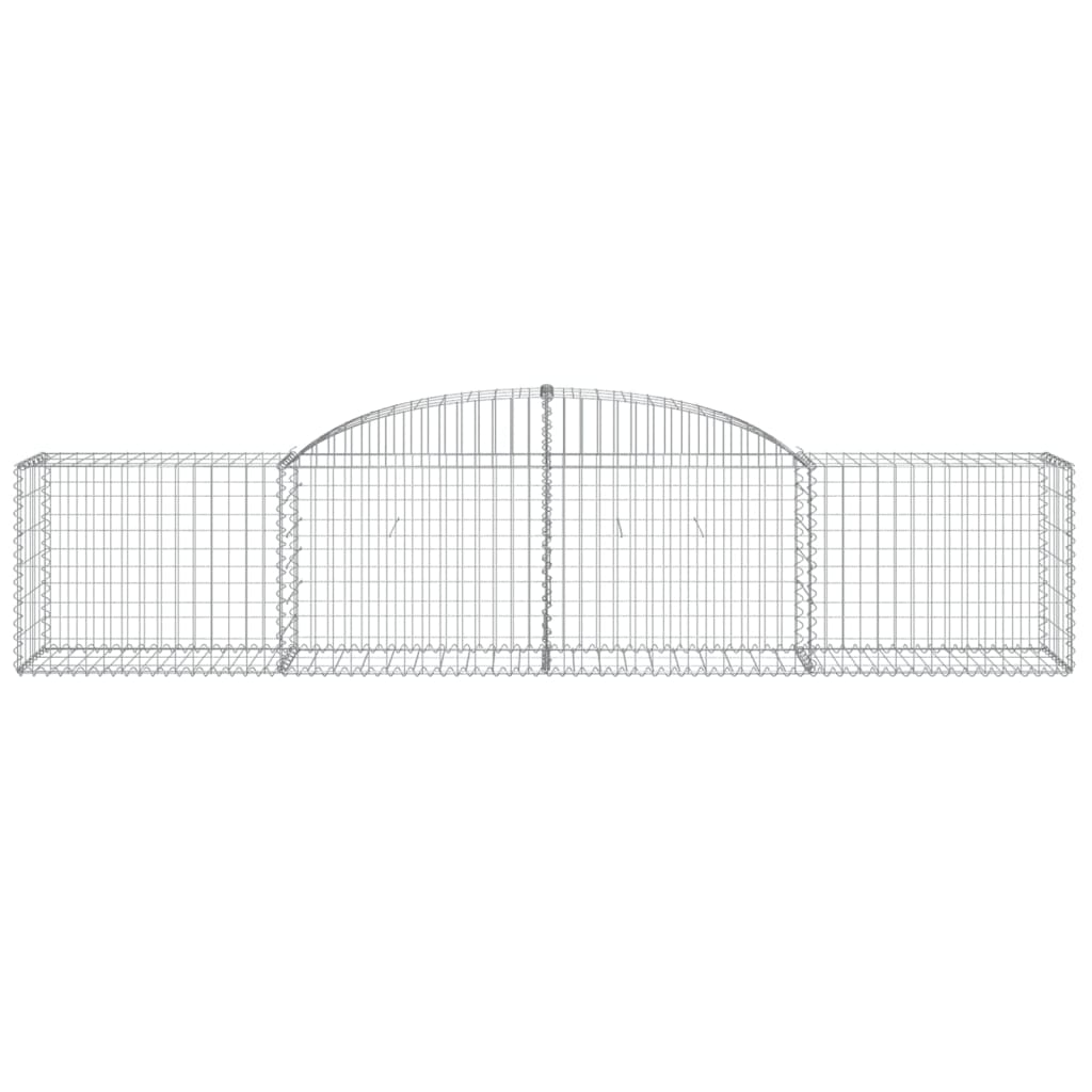 Arched Gabion Baskets 3 pcs 118.1"x19.7"x23.6"/31.5" Galvanized Iron