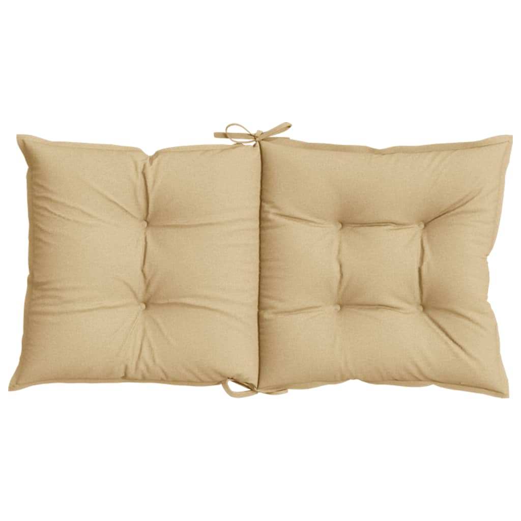 Lowback Chair Cushions 2 pcs Melange Beige 39.4"x19.7"x2.8" Fabric