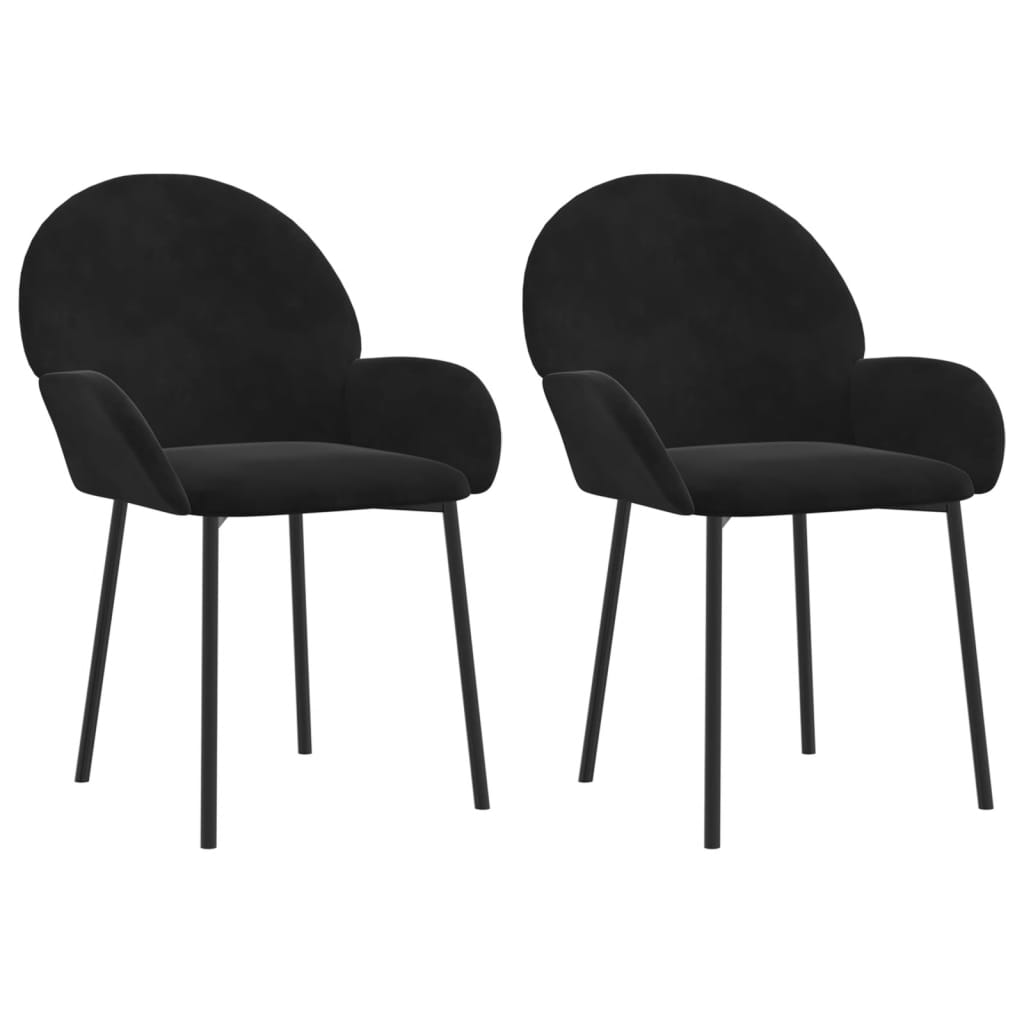 Dining Chairs 2 pcs Black Velvet