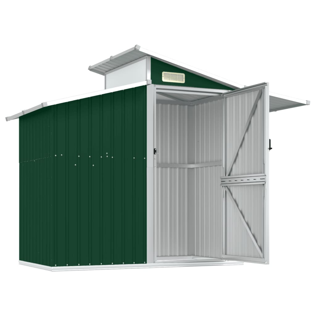 Garden Shed Green 106.3"x51.2"x82.1" Galvanized Steel