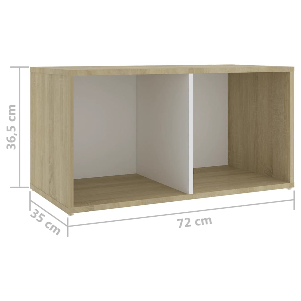 5 Piece TV Stand Set White and Sonoma Oak Engineered Wood