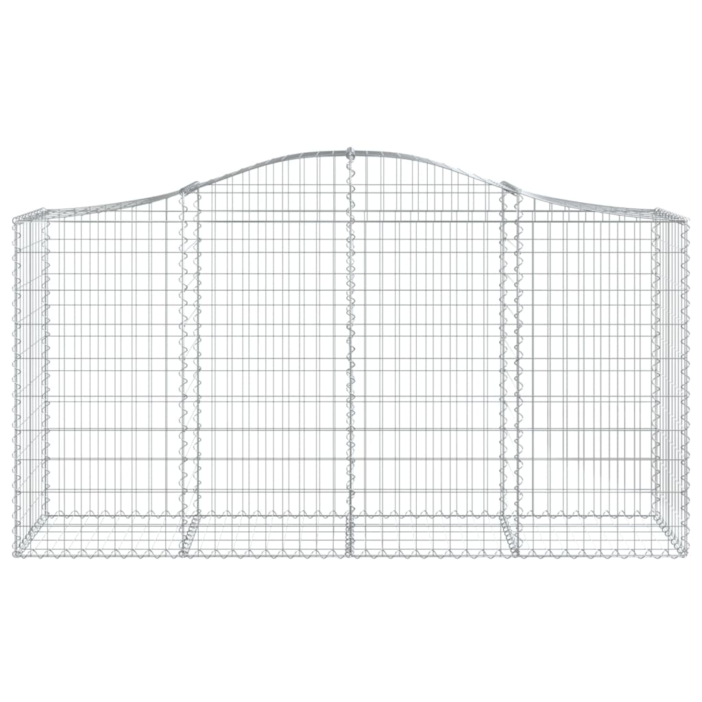 Arched Gabion Baskets 2 pcs 78.7"x19.7"x39.4"/47.2" Galvanized Iron