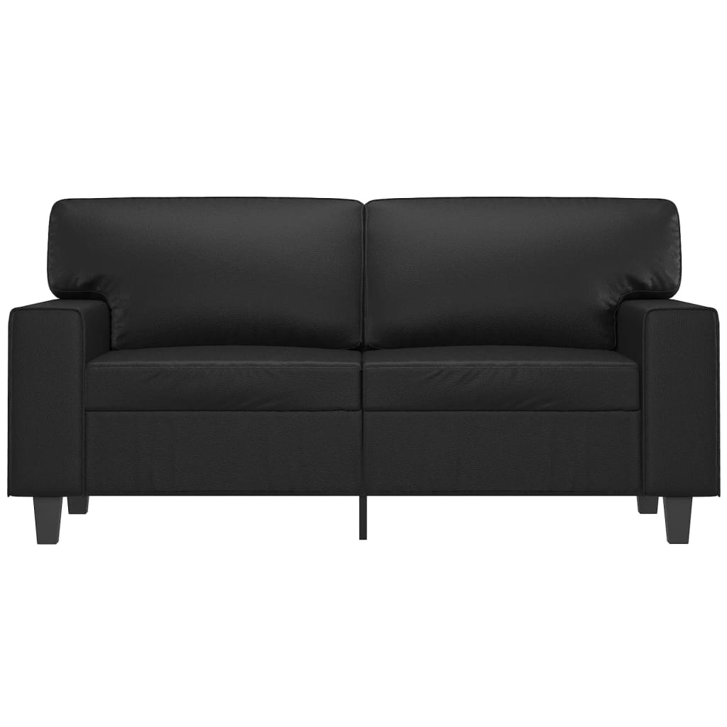 2-Seater Sofa Black 47.2" Faux Leather