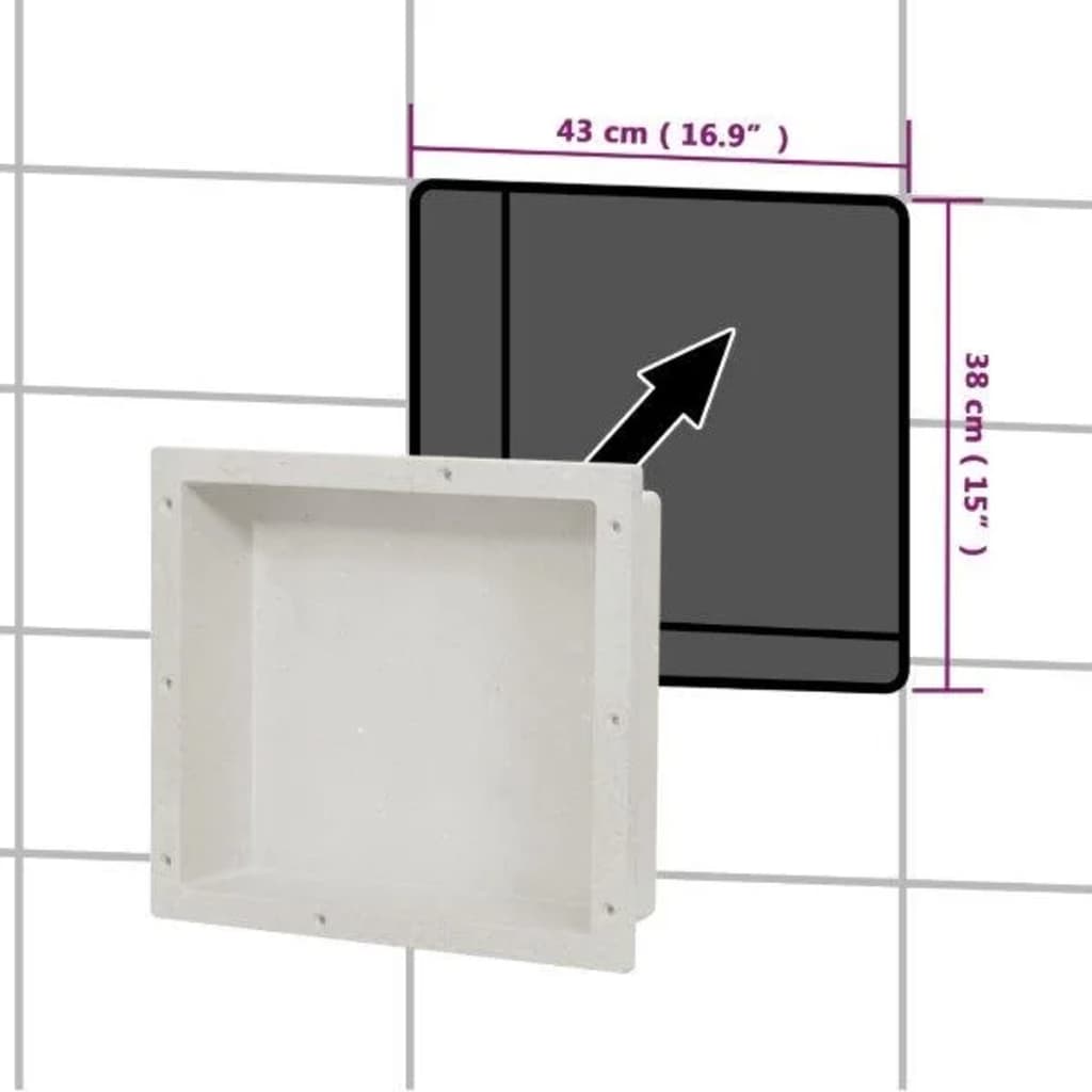 Shower Niche Matt White 16.1"x14.2"x3.9"