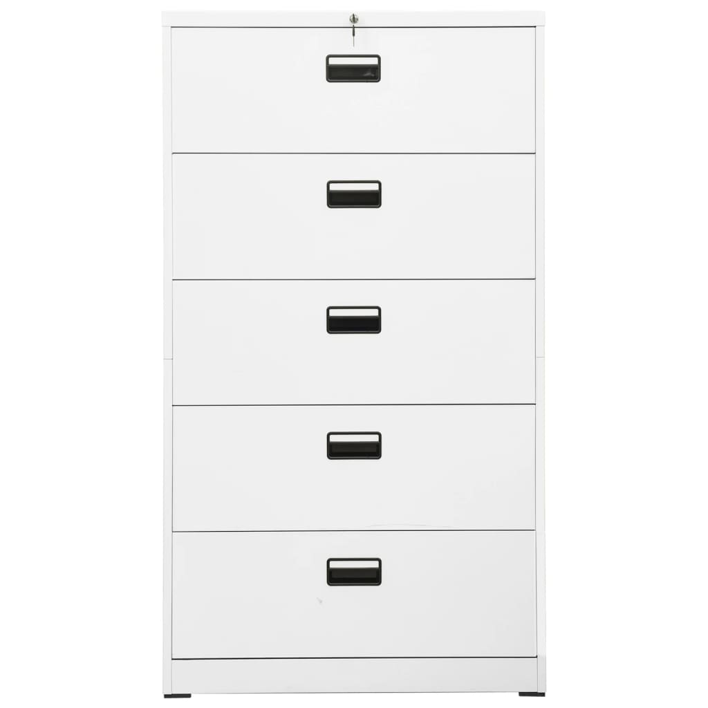 Filing Cabinet White 35.4"x18.1"x64.6" Steel