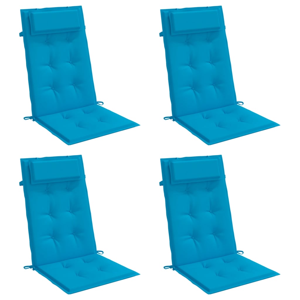 Highback Chair Cushions 4 pcs Light Blue Oxford Fabric