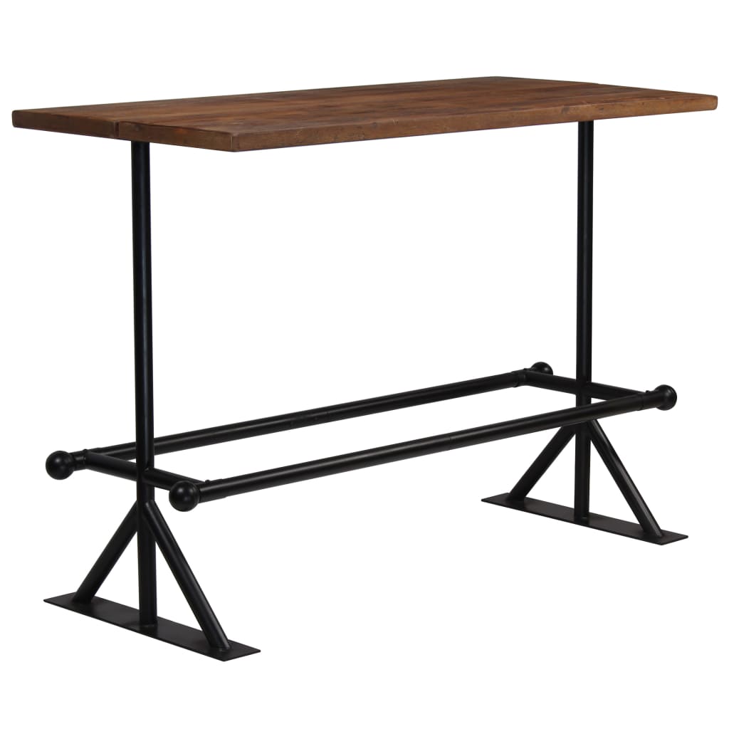 Bar Table Solid Reclaimed Wood Dark Brown 59.1"x27.6"x42.1"