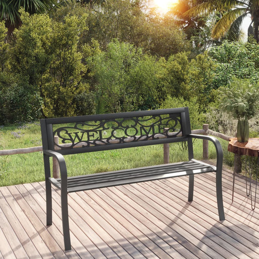 Patio Bench 49.2" Steel Black