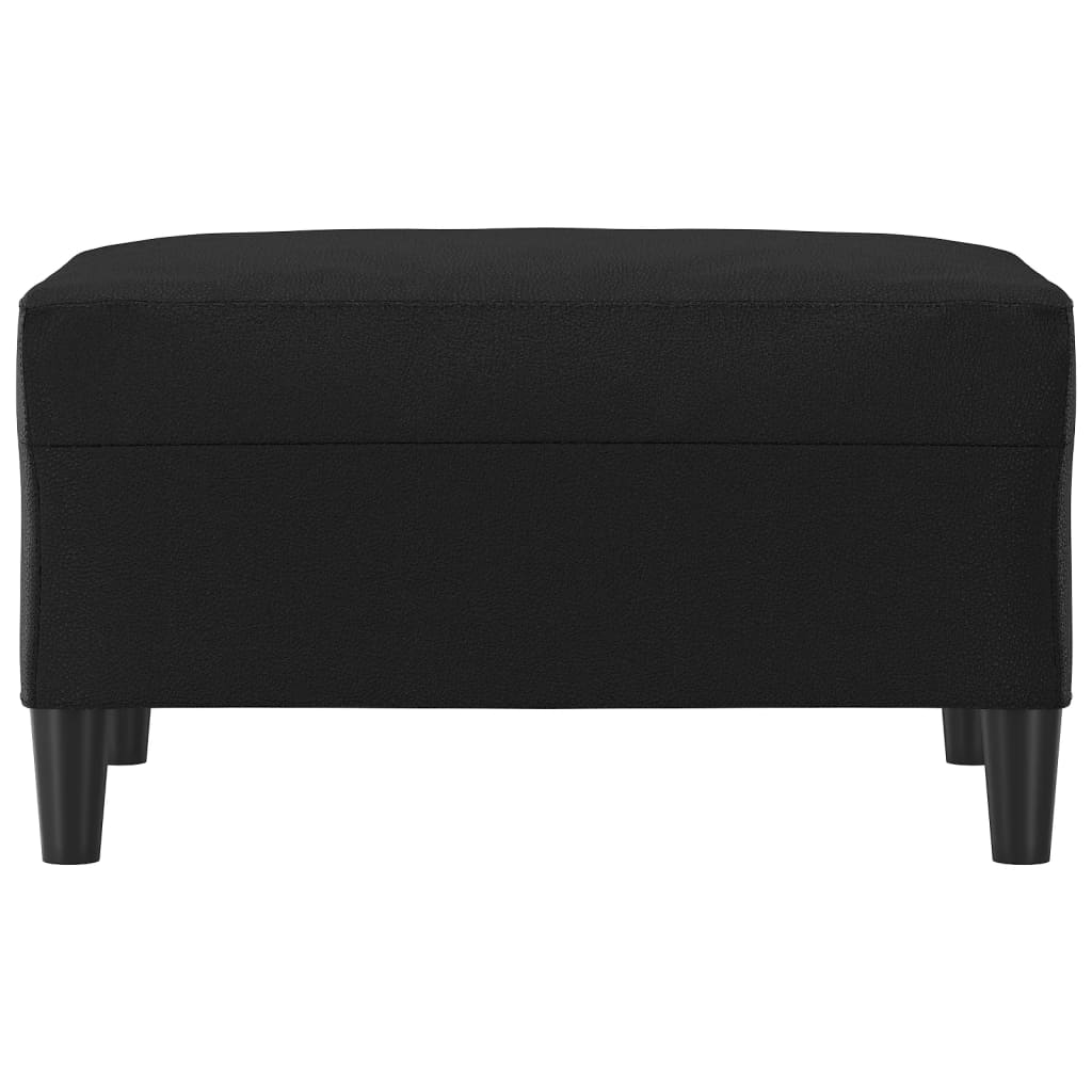 Footstool Black 27.6"x21.7"x16.1" Faux Leather