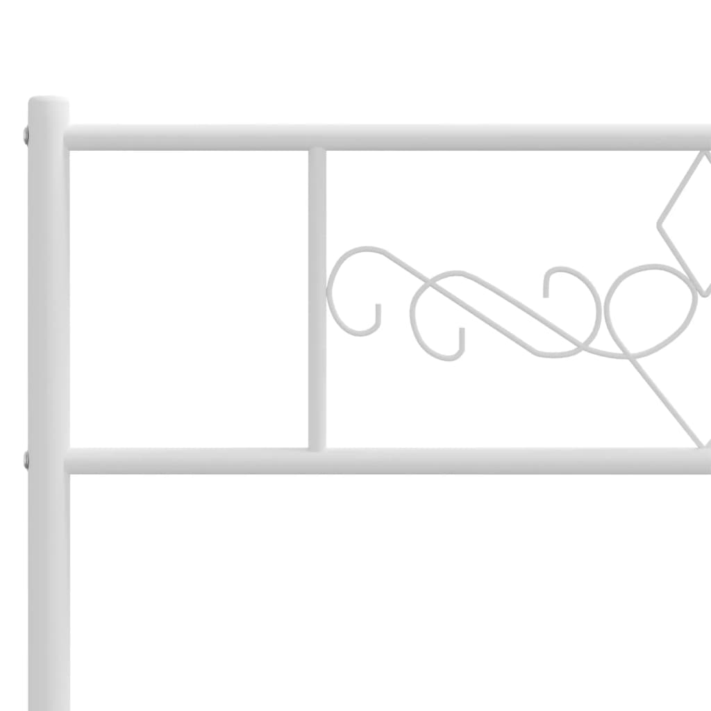 Metal Bed Frame without Mattress with Footboard White 72"x83.9"