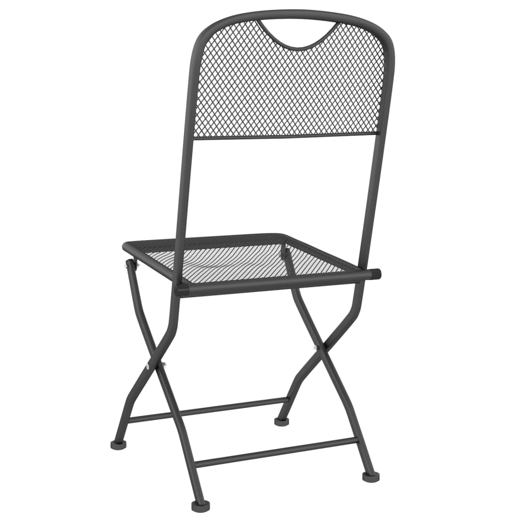 Folding Patio Chairs 4 pcs Expanded Metal Mesh Anthracite