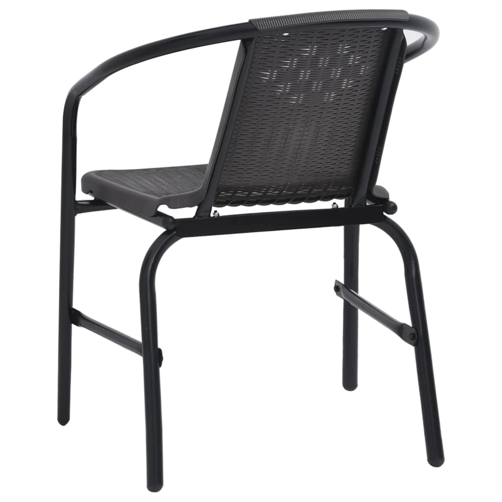 Garden Chairs 4 pcs Plastic Rattan and Steel 242.5 lb