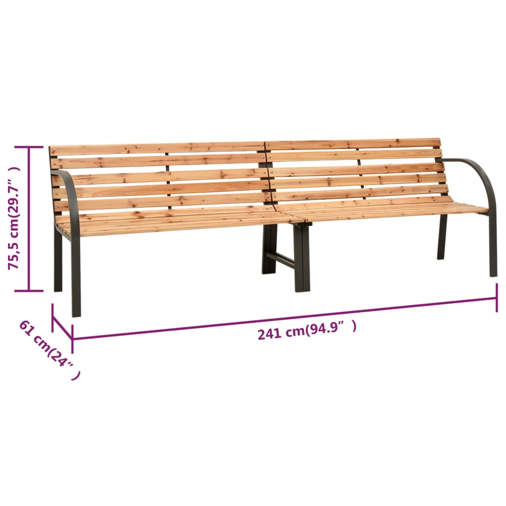 Twin Patio Bench 94.9" Chinese Fir Wood