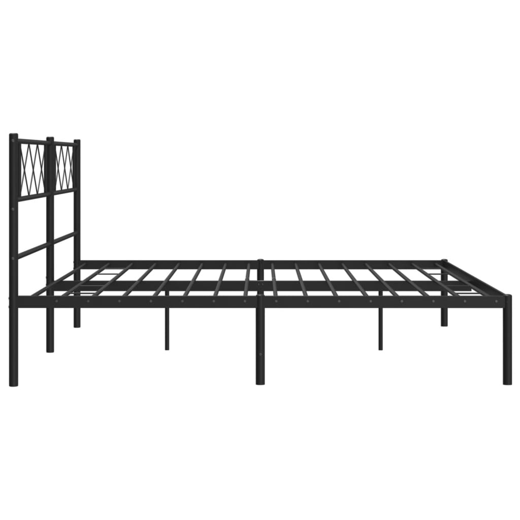 Metal Bed Frame without Mattress with Headboard Black 72"x83.9"