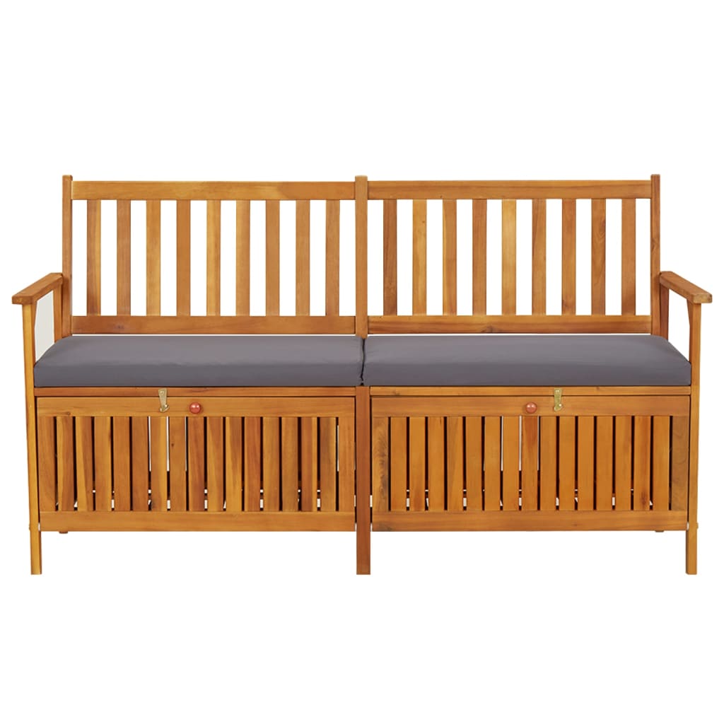 Storage Bench with Cushion 58.3" Solid Wood Acacia