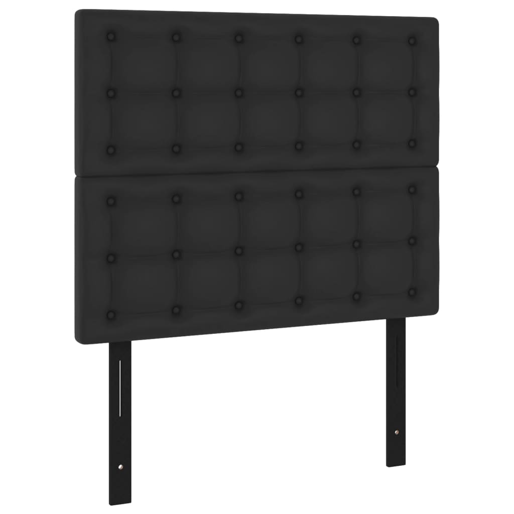 Headboards 2 pcs Black 39.4"x2"x30.7"/34.6" Faux Leather