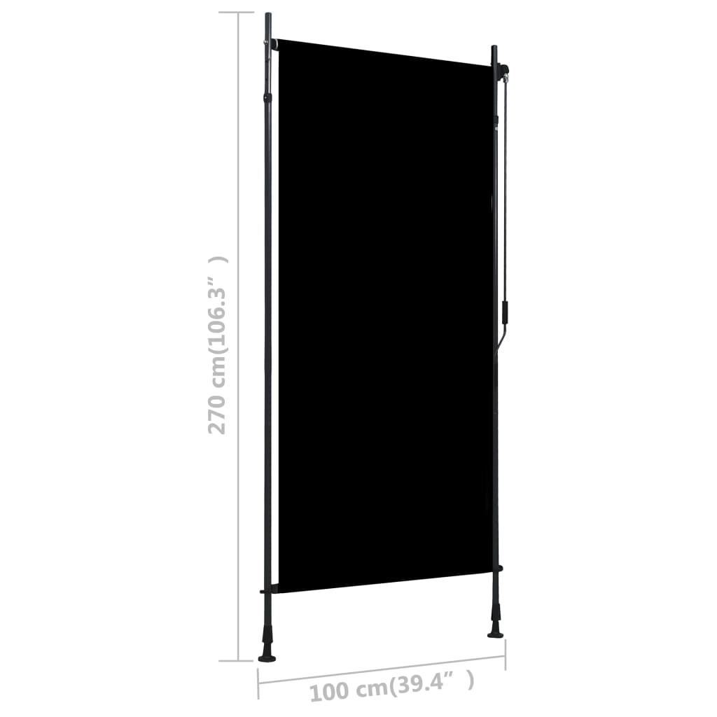 Outdoor Roller Blind 39.4"x106.3" Anthracite