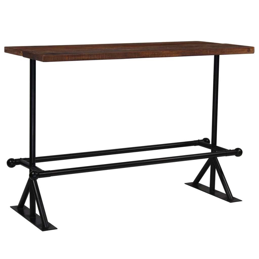 Bar Table Solid Reclaimed Wood Dark Brown 59.1"x27.6"x42.1"