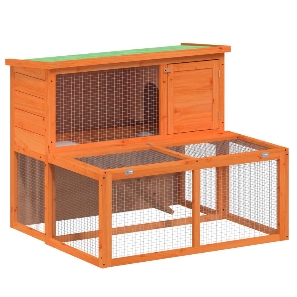 Rabbit Hutch Brown 40.2"x35.4"x33.3" Solid Wood Pine