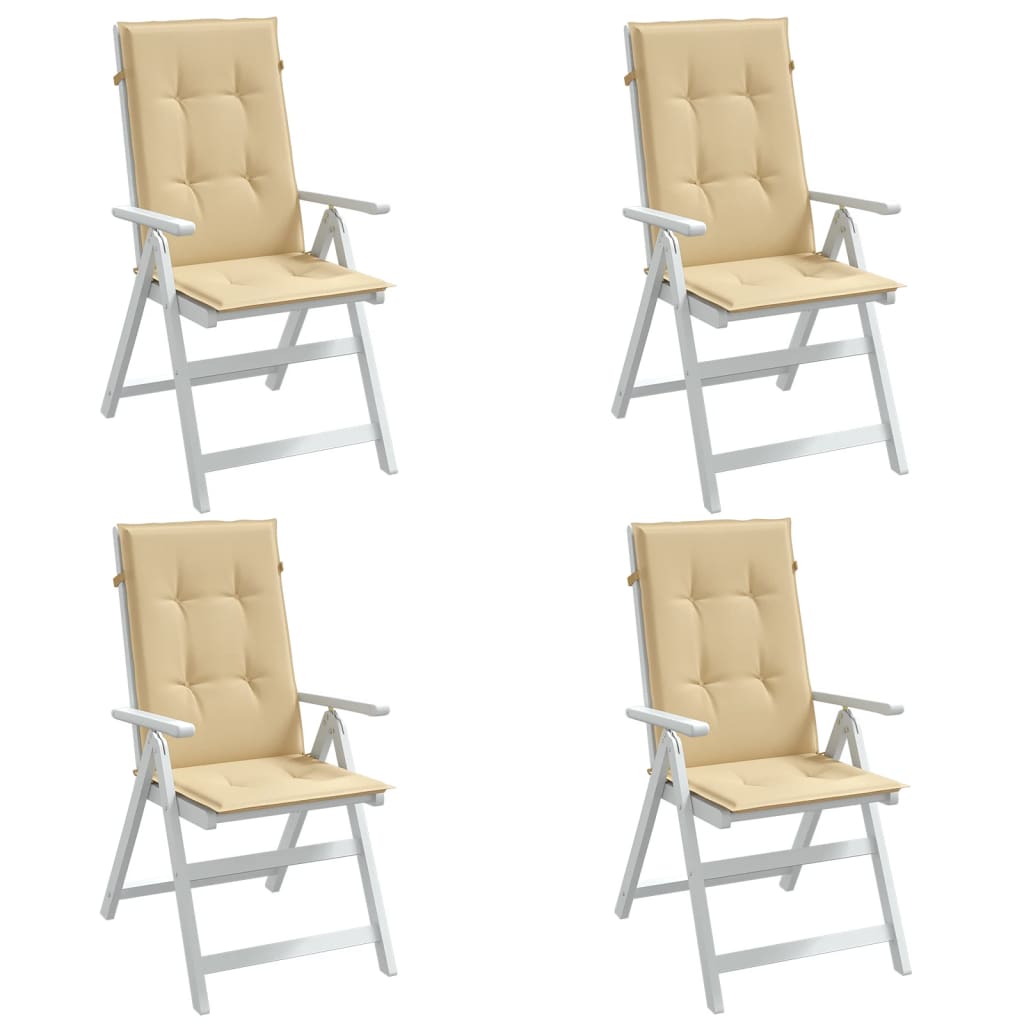 Highback Chair Cushions 4 pcs Melange Beige 47.2"x19.7"x1.6" Fabric