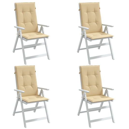 Highback Chair Cushions 4 pcs Melange Beige 47.2"x19.7"x1.6" Fabric