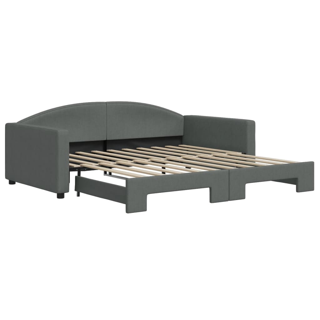 Daybed with Trundle without Mattress Dark Gray 39.4"x74.8"