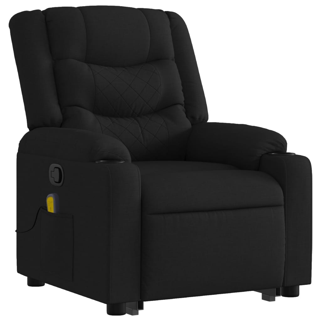 Stand up Massage Recliner Chair Black Fabric