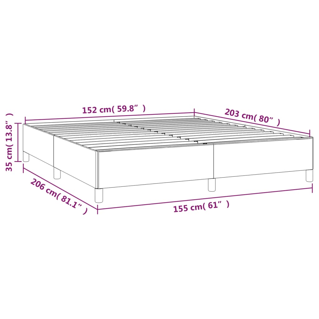 Bed Frame without Mattress White 59.8"x79.9" Queen Faux Leather