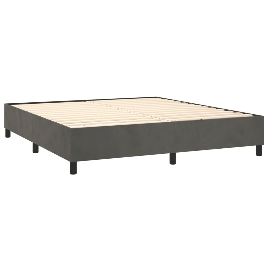 Bed Frame without Mattress Dark Gray King Velvet (US Only)