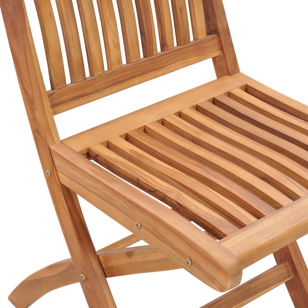 Folding Patio Chairs with Cushions 4 pcs Solid Teak Wood