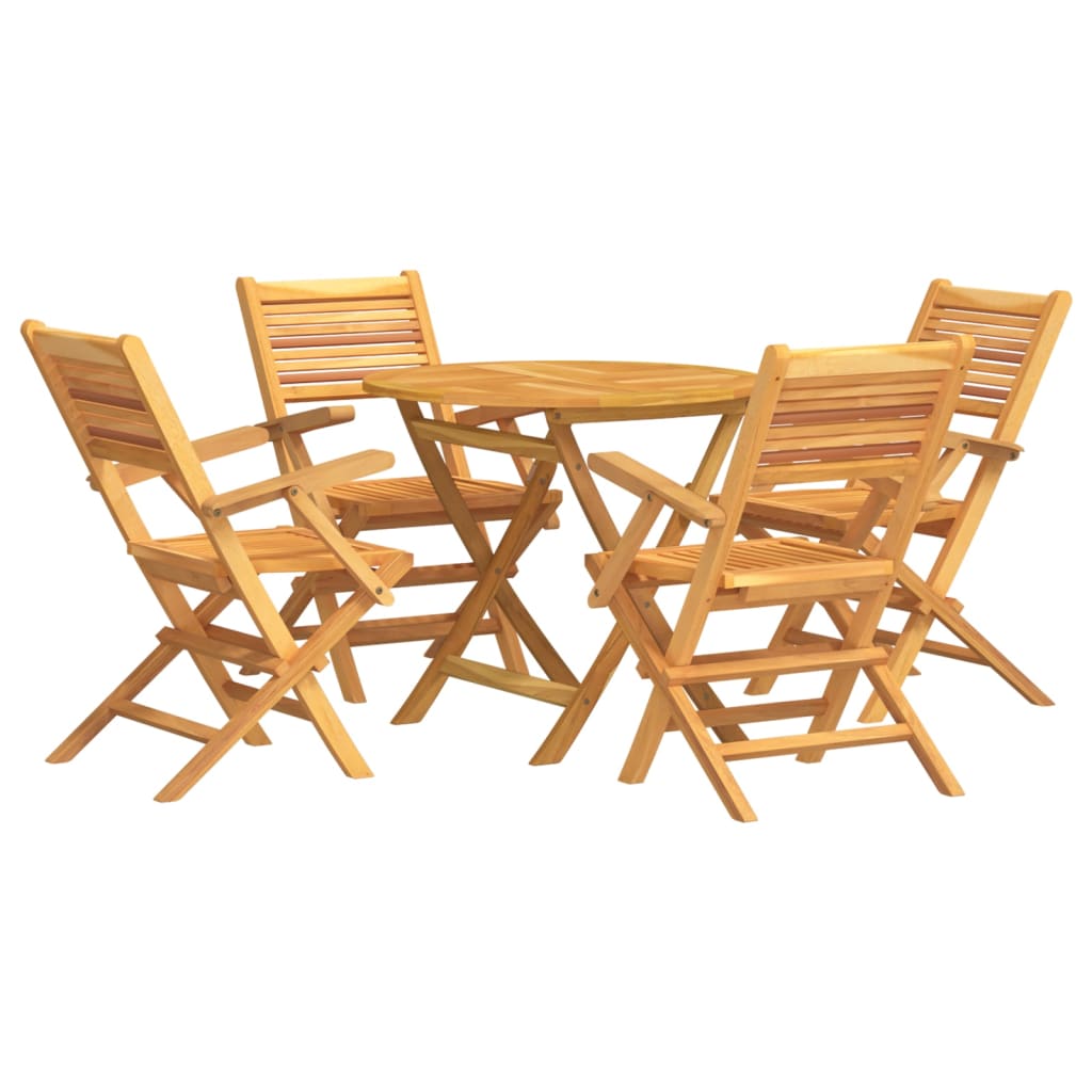 5 Piece Patio Dining Set Solid Wood Teak